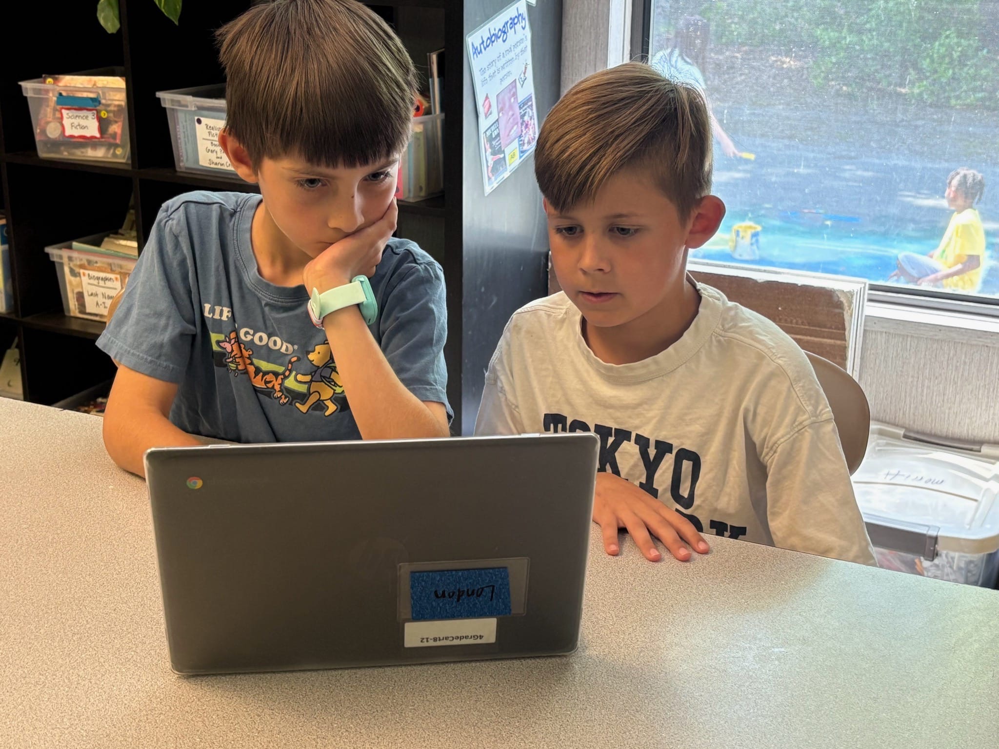 Boys using BallCode on computer